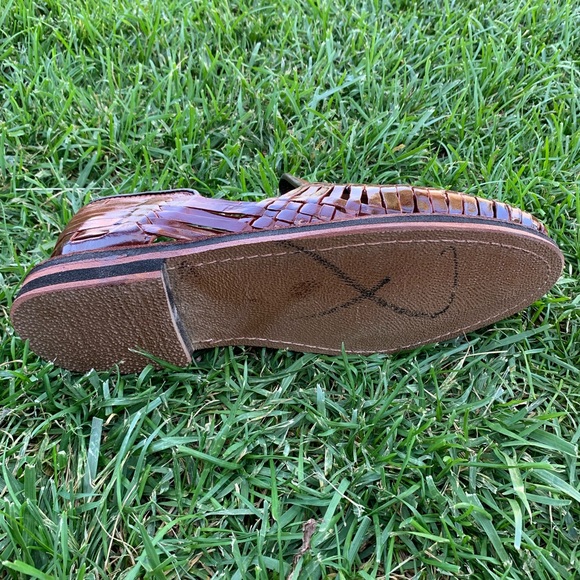 Men’s Mexican Moccasin Huarache sandal Color Vino - Picture 5 of 6